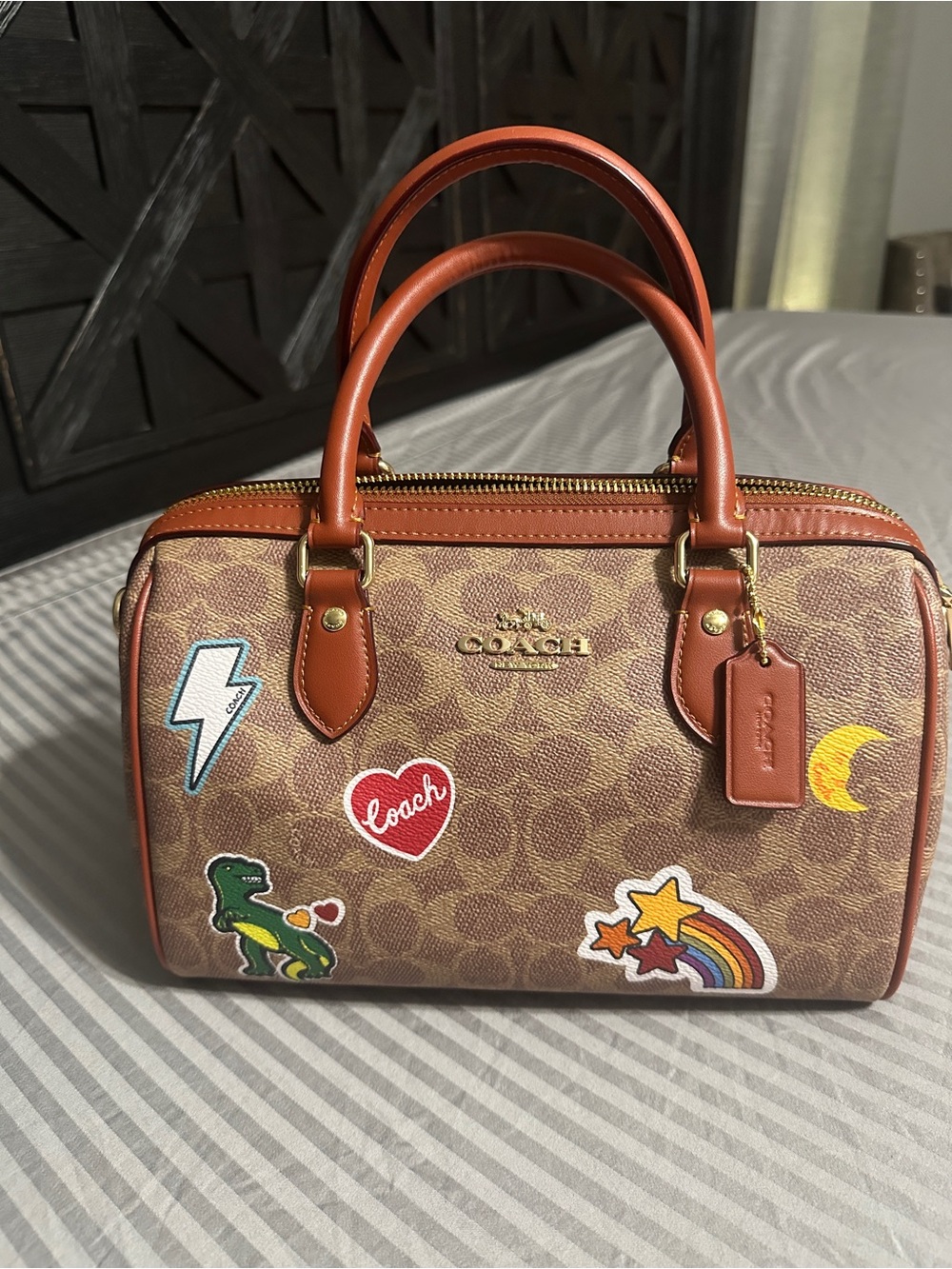 COACH Sticker Print Rowan & Matching Wrislet - Picture 2 of 15